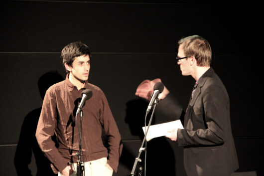24 March - French competition. Filmmaker Mehdi Benallal presents his film AUX RÊVEURS TOUS LES ATOUTS DANS VOTRE JEU, with François Bonenfant © Mathilde Marc