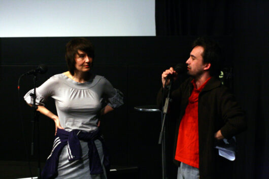 29 March - French competition. Filmmaker Lucile Chaufour presents her film EAST PUNK MEMORIES, with Sylvain Maestraggi © Paul Jaulin