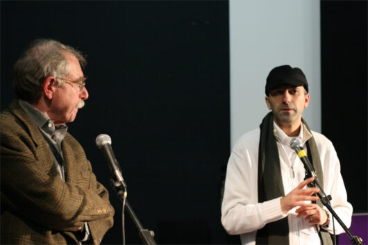 6 Mars - Compétition Internationale. Le réalisateur Malek Bensmail (à droite) présente son film LA CHINE EST ENCORE LOIN avec Claude Guisard © Valérie Dupoy