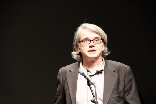 02 April - Award evening. Gilles Padovani (Mille et une Films), coproducer of the film FRAGMENTS D'UNE RÉVOLUTION, receives the Institut français Louis Marcorelles Award © Mathilde Marc