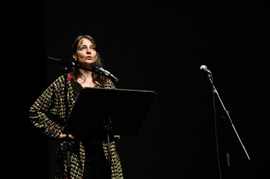 02 April - Award evening. Marie Dumora receives the Intangible Heritage Award for her film LA PLACE © Tatevik Nadaryan