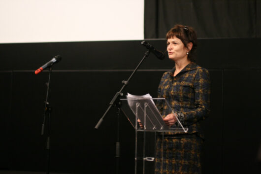 4 Mars - Soirée d'ouverture. Sophie Goupil, présidente de l'association des Amis du Cinéma du réel © Valérie Dupoy