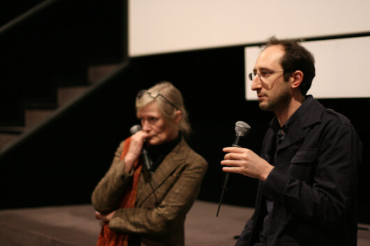 13 Mars - News From. Gill Gladstone et l'universitaire Vincent Deville présente le film FILM IST. A GIRL AND A GUN du réalisateur Gustav Deutsch © Valérie Dupoy