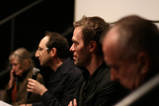 13 Mars - News From. Séance du film FILM IST. A GIRL AND A GUN. Gill Gladstone, Vincent Deville, François Bonenfant et Gustav Deutsch © Valérie Dupoy