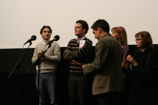 14 Mars - Cérémonie de Clôture. Palmarès. Jury des Bibliothèques : Gianmarco Torri, Alain Carou, Stéphane Mercurio et Sylvie Berthon ; et Javier Packer-Comyn © Valérie Dupoy