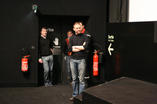 14 Mars - Cérémonie de Clôture. Le réalisateur Johan Grimonprez présente son film DOUBLE TAKE © Valérie Dupoy