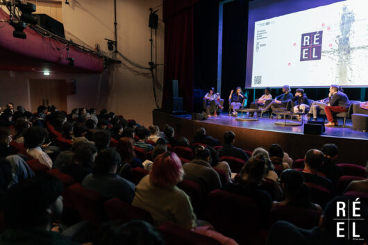 24 Mars - Réel Université - Table ronde : Faire que ! avec Caroline Zéau (modératrice), Audrey Ginestet, Joël Akafou, Guillaume Cailleau, Camille Guigueno, un membre du collectif Pirates des Lentillères et Vincent Sorrel (modérateur) © Léa Rener