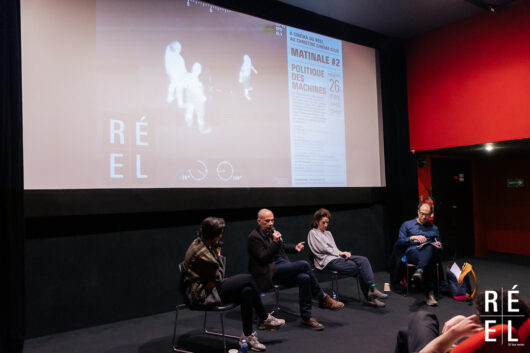 26 March - ParisDOC - Morning session 2, Policy of the machines, with Eponine Momenceau, Jean-Marc Chapoulie, Laure Portier and Dork Zabunyan (moderator) © Léa Rener