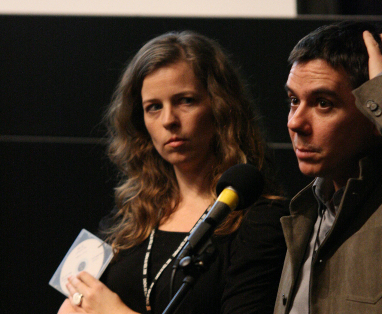 8 Mars - Compétition Internationale. La réalisatrice Lee Anne Schmitt présente son film CALIFORNIA COMPANY TOWN avec Javier Packer-Comyn © Valérie Dupoy