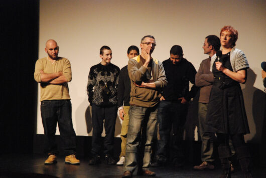 8 Mars - Compétition Française. Le réalisateur Éric Tachin et la réalisatrice Laurence Doumic Roux présentent leur film SECTION ENFANTS SAUVAGES avec une partie de l'équipe du film © Mélodie Penet