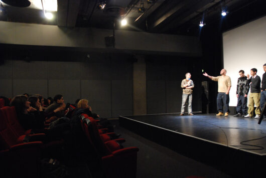 8 Mars - Compétition Française. Le réalisateur Éric Tachin et la réalisatrice Laurence Doumic Roux présentent leur film SECTION ENFANTS SAUVAGES avec une partie de l'équipe du film © Mélodie Penet