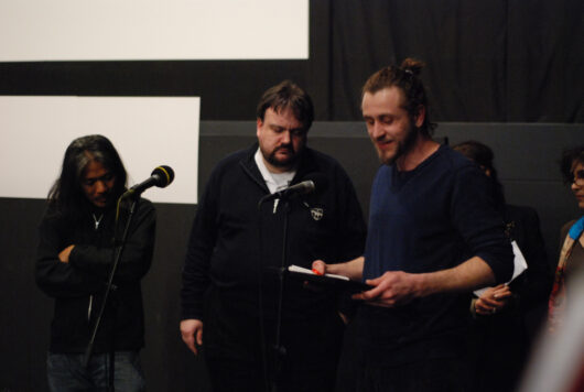 15 Mars - Cérémonie de Clôture. Palmarès. Prix international de la Scam : QIAN MEN QIAN de Olivier Meys. Remis par le Jury International : Lav Diaz, Françoise Etchegaray, Gulya Mirzoeva, Olaf Möller et Eugenio Polgovsky © Mélodie Penet