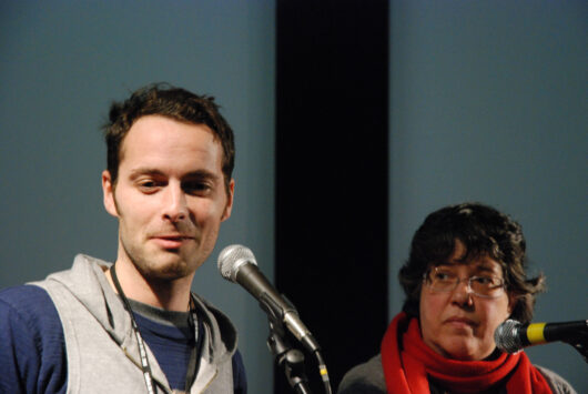 9 Mars - Compétition Internationale. Le réalisateur Simon Lereng Wilmont présente son film OVER JORDEN, UNDER HIMLEN avec Michèle Soulignac © Valérie Dupoy