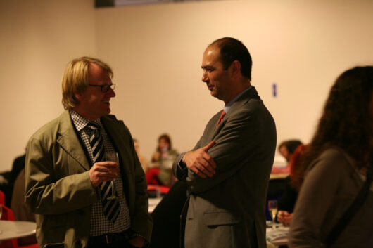 14 Mars - Cocktail.  Thierry Grognet, directeur de la bibliothèque publique d'information (à droite) © Florent Michel