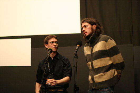 12 Mars - Compétition Internationale. Le réalisateur Matias Meyer présente son film WADLEY avec Paolo Moretti (adjoint à la direction artistique du festival) © Nicolas Rapin
