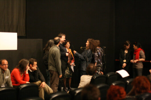 15 Mars - Cérémonie de Clôture. Palmarès. Prix du Court métrage : MINOT, NORTH DAKOTA de Cynthia Madansky et Angelika Brudniak. Remis par le Jury International : Lav Diaz, Françoise Etchegaray, Gulya Mirzoeva, Olaf Möller et Eugenio Polgovsky © Nicolas Rapin
