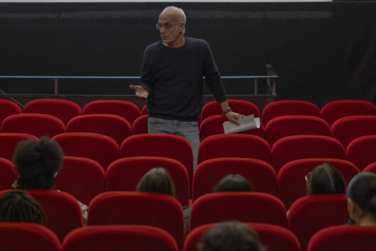 25 Mars - Leçon de montage, animée par Luc Forveille, à la suite de la projection à des lycéens du film de Bob Connolly et Robin Anderson FIRST CONTACT © Hervé Veronese