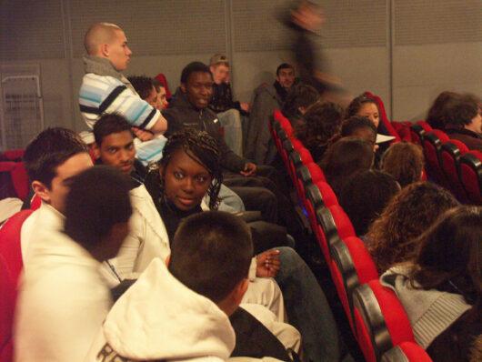 Séance Scolaire. Présentation du film LA FABRIQUE D'UN CONTE D'ÉTÉ de Jean-André Fieschi et Françoise Etchegaray © Mathieu Marre