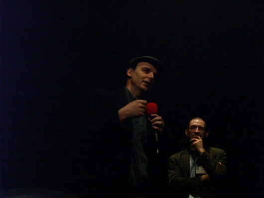 12 Mars - Documentaire en Espagne. Le réalisateur José Luis Guerín présente son film TREN DE SOMBRAS - EL ESPECTRO DE LA THUIT avec le critique Miguel Marias © Sylvain Bich