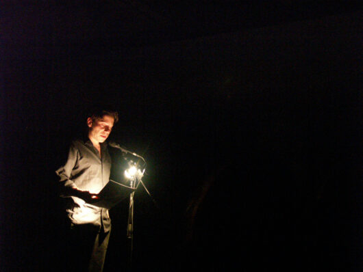 11 Mars - Lecture de scénario, SUR LA GLACE de Vincent Dieutre. Avec Vincent Dieutre et Mathieu Amalric © Sylvain Bich