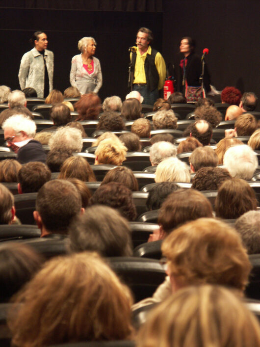 Cérémonie d'ouverture de la 28e édition de Cinéma du réel. Avec Marie-Pierre Duhamel et Philippe Constantini © Mathieu Marre